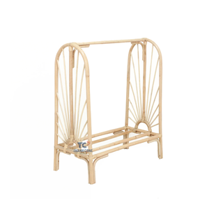 Support de cintre de vêtements de poupée en rotin avec cintres meubles de poupée haut de gamme support de vêtements de poupée arc-en-ciel fournisseur du Vietnam - Product Image 4