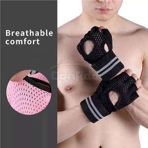 Guantes de levantamiento de pesas con logo personalizado para gimnasio, hombres y mujeres, disponibles para entrenamiento, fitness, levantamiento de pesas. - Product Image 3