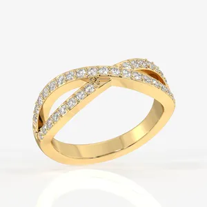 Infinity Grace 14k Gold Band with Lab Grown Diamond <b>Ring</b> - Product Image 2