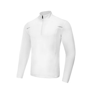 Wholesale Custom Gym Quarter Zip Pullover Golf Fitness Compression Quarter Zip Polyester Fleece Men's Long Sleeve - Product Image 2