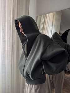 445gsm chaquetas para hombres sudaderas con capucha y sudaderas ropa personalizada algodón Zip up High Street Cardiganover tamaño Zip up Hoodie - Product Image 3