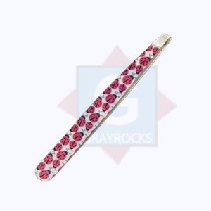 Pince à sourcils greffée de qualité supérieure Pince à épiler à sourcils en acier inoxydable à pointe inclinée avec logo personnalisé - Product Image 1