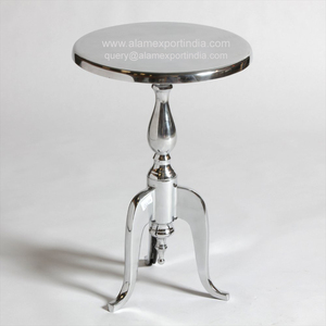 Nouvelle Table En Aluminium Meubles En Métal Côté Rond Occasionnel Lampe À Vin Table Poli Surface Plate Café pour Salon Bureau - Product Image 3
