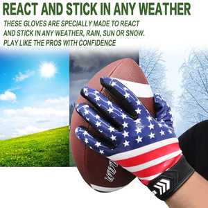 Gants de football américain en plein air super collants pour enfants, nouvelle arrivée, conception personnalisée, gants récepteurs - Product Image 4