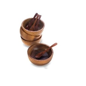 Wooden Bowl with Spoon and Home and Dinner <b>Table</b> Rice and Salad Serving Wooden Bowl Hot Sale - Product Image 5
