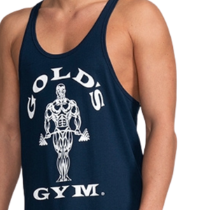 Mens Navy Muscle Tank Golds Gym Muscle Mens Stringer Tank Top Workout <b>Bodybuilding</b> Sleeveless Training <b>Vest</b> Fitness Wear - Product Image 6
