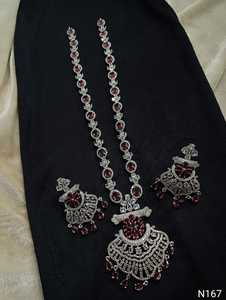 À la mode et fantaisie style indien américain diamant clouté collier avec boucles d'oreilles ensemble de bijoux pendentif ensemble pour femmes et filles - Product Image 4