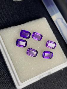 พลอยเพทายธรรมชาติทรงแปดเหลี่ยมแบบคาโบชอง ทรงมรกต สีม่วง สำหรับเครื่องประดับประจำเดือนกุมภาพันธ์ - Product Image 2