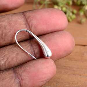 Boucles d'oreilles créoles en argent 925 faites à la main, minimalistes, plaquées or, bijoux de mariage |   Vente en gros - Product Image 4