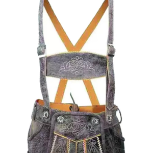 Pantalon en cuir pour homme, style bavarois Oktoberfest, conçu sur mesure, broderie, taille mi-haute, coupe droite, anti-froissement - Product Image 3