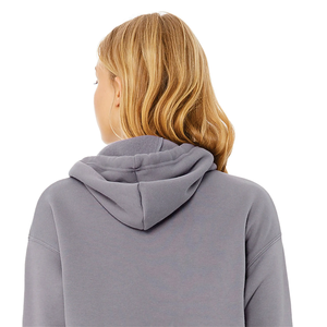 Top <b>Hot</b> Raw Hem Dropped Shoulder 52% Airlume <b>Combed</b> Ring Spun Cotton Storm Womens Cropped Winter Hoodie - Product Image 6