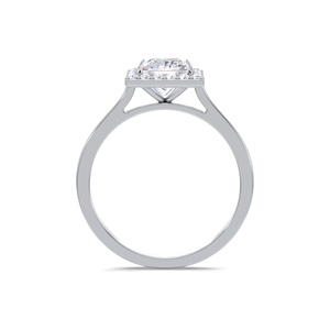 IGI Certified 1CT Princess Cut Halo Lab Grown Diamond Engagement Ring 14K Yellow/White/Rose Gold Square <b>Frame</b> Bridal Ring - Product Image 4