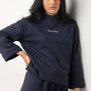 Sudadera elegante de algodón y poliéster de peso pesado para hombre, patrón sólido bordado personalizado, forro polar, diseño de gran tamaño para invierno - Product Image 1