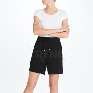 Femmes de haute qualité été coton Biker Shorts décontracté Gym Shorts poches Logo personnalisé respirant confortable cordon taille - Product Image 3