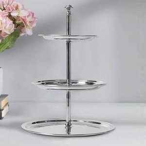 Soporte para Pastel de Aluminio de 2 Niveles, Niquelado, para Decoración de Mesa en Bodas, Cumpleaños y Fiestas en Casa - Product Image 6