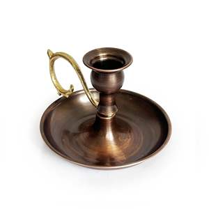 Portavelas de Cobre Hecho a Mano, Decoración del Hogar, Portavelas de Estilo Vintage con Acabado Oxidado - Product Image 4