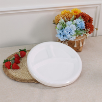 Assiettes jetables écologiques en bagasse de canne à sucre, assiettes en pulpe compostables pour la restauration à emporter