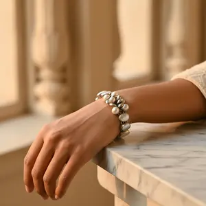 Pulsera de Cadena de Moda de Plata de Ley 925 con Madreperla para Mujer - Opción de Regalo - Product Image 2