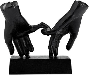 Inicio Escultura de manos entrelazadas de metal Negro Novedad Aluminio Contemporáneo Color sólido es una escultura pulida moderna decorativa - Product Image 3