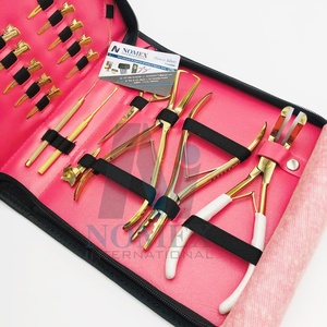Professional Nomex International Hair Extension Tools Kit Gold Surgical Grade Stainless Steel Clamp <b>Plier</b> Tape <b>Plier</b> 10 <b>Set</b> - Product Image 2