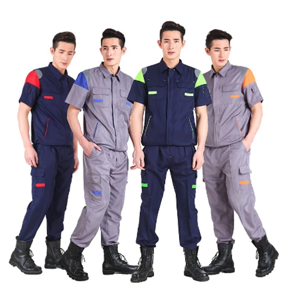 Work Uniforms Set for Men Women Mechanic Construction Short/Long Sleeve Safety Clothes Customize Wholesale