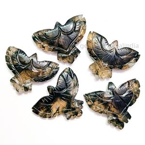 พลอยโมรามอสธรรมชาติแกะสลักรูปนกอินทรี AAA อัญมณีรูปนกอินทรีมอสแกะสลักหินหลวมสำหรับทำจี้ไอเดีย40มม. - Product Image 2