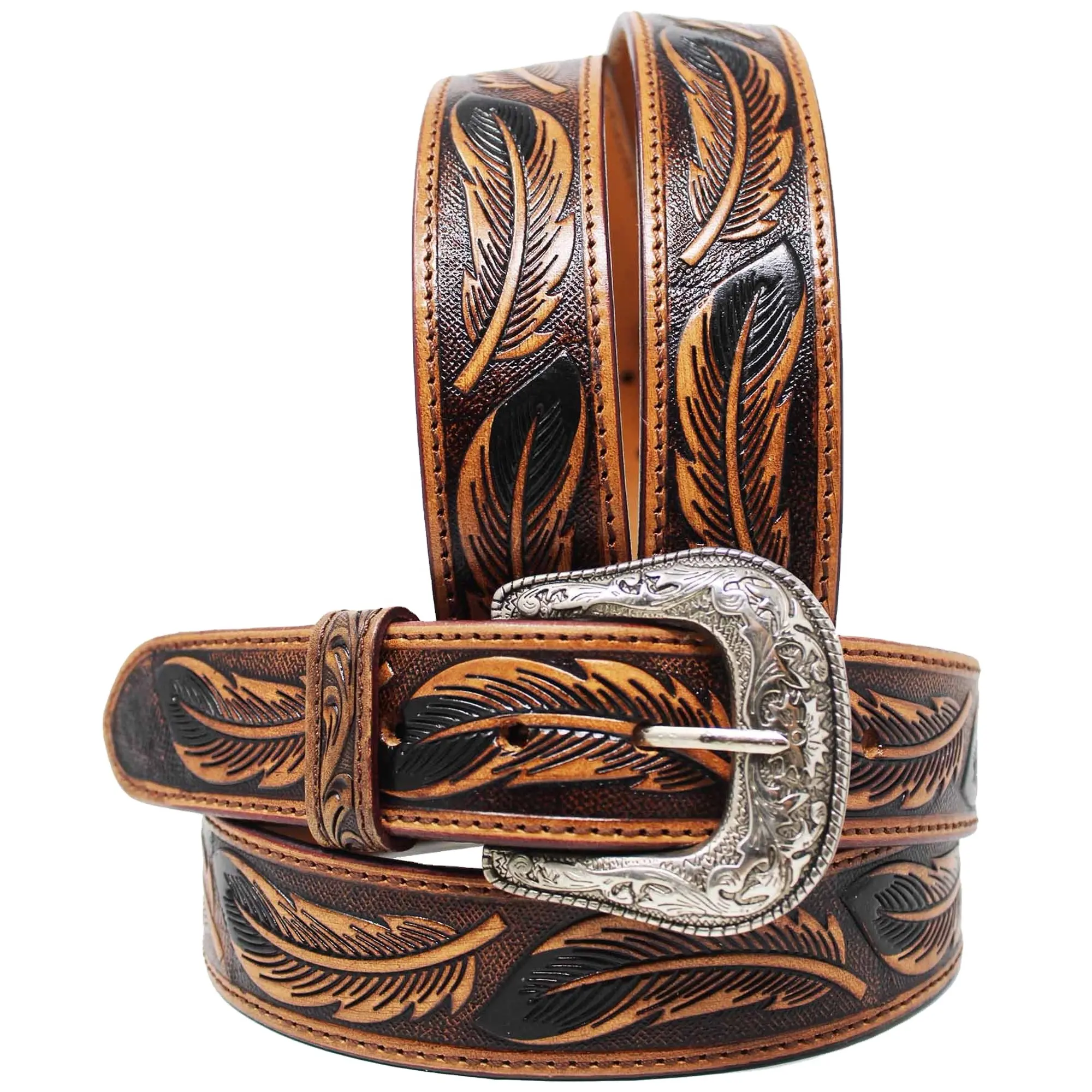 Meist verkaufte Cowboy-Legierung Metalls chnalle Kuhle der Western gürtel mit bemalten Blättern & hand gefertigtes Design zum besten Preis Großhandel