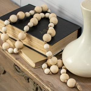 Moda en blanco sublimación Navidad guirnalda cuentas madera resina Venta caliente acentos festivos madera decoraciones navideñas - Product Image 5