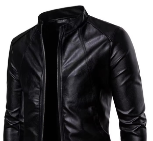 Vestes en toile et cuir pour hommes, hiver, col montant lavé, fermeture éclair, garniture en fourrure de mouton, respirantes, grandes tailles, vente en gros - Product Image 4