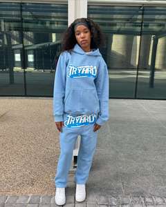 OEM French Terry Sweat Suit Woman Puff Printing <b>Cropped</b> <b>Zip</b> <b>up</b> Breathable Hoodie and Jogger Sweatpants Set Women Tracksuit - Product Image 5