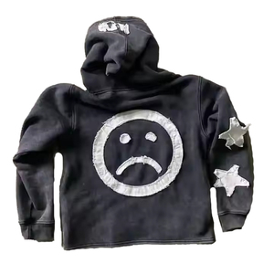 เสื้อมีฮู้ดผ้าฟลีซ XS สำหรับผู้ชายผ้าคอตตอน100% ลายพิมพ์สีจางเหมาะสำหรับฤดูหนาว - Product Image 3