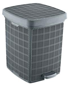 Cubo de Basura Rectangular de 12L con Pedal e Inducción, Tapa Tejida, Plástico Ecológico, para Hogar, Cocina, Oficina, Hotel - Product Image 1