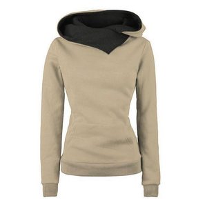 Pull à capuche en coton à manches longues pour femme, prix bas, haute qualité, Logo personnalisé, fermeture éclair - Product Image 2