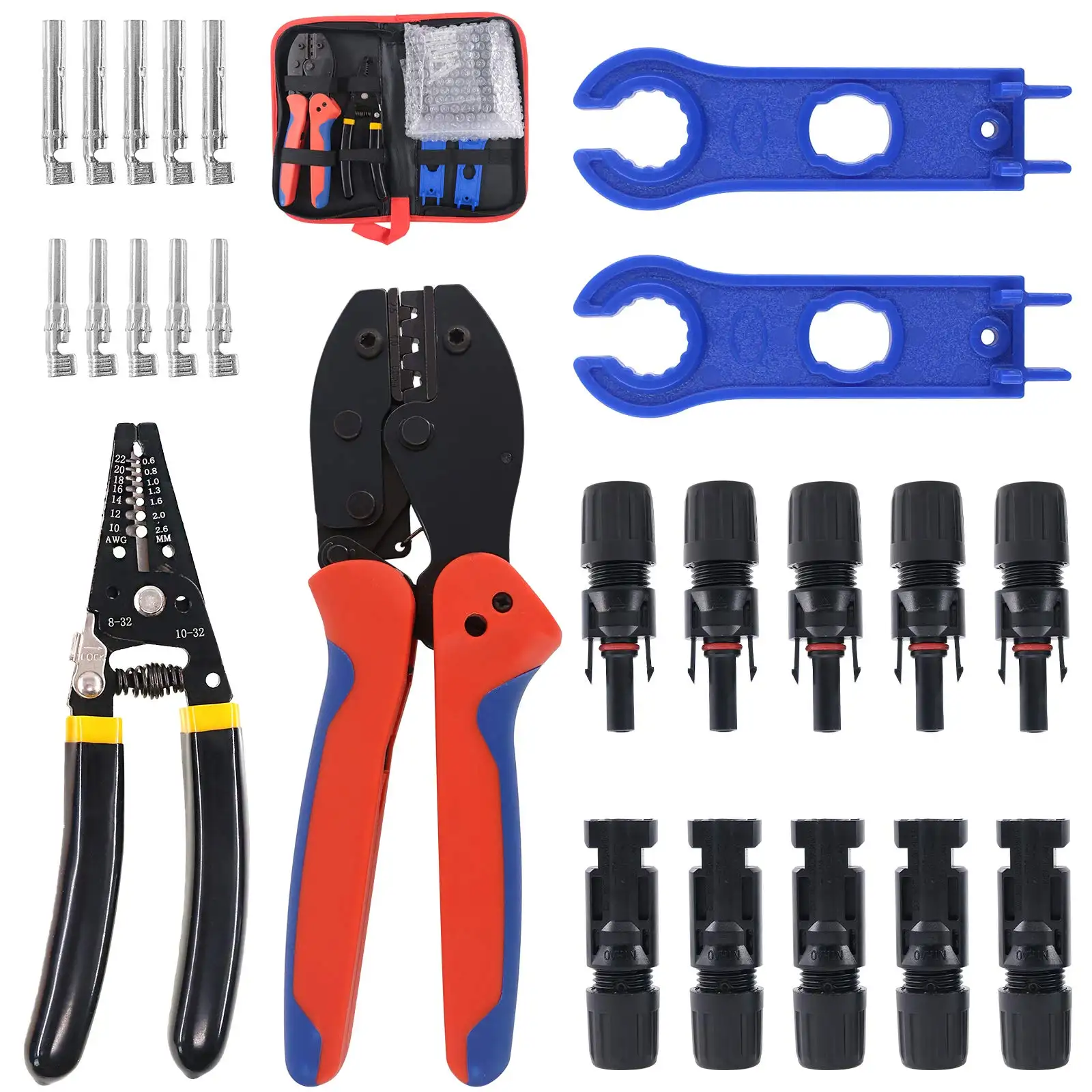 Factory Supply PV Cable Terminal MC4 Photovoltaic Connector Crimping Tool Kit For Solar Panel PV Cable