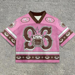 Custom 2025 Limited Football Jersey Stitched Patch Design Digital Print Mesh Top Breathable American Style Blue Black Sportswear - Product Image 3