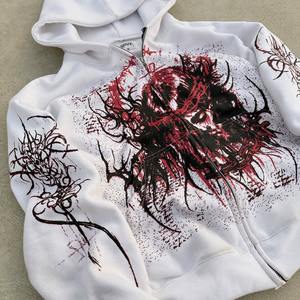 เสื้อฮู้ดดี้หนานุ่มสำหรับฤดูหนาวแบบมีซิป สไตล์โอเวอร์ไซส์แบบดิสเทรส ผลิตจากวัสดุรักษ์โลก พร้อมบริการพิมพ์โลโก้และสีตามสั่ง - Product Image 2