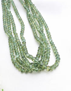 Cuentas facetadas de aguamarina verde, piedra preciosa natural para la elaboración de joyería fina - Product Image 2