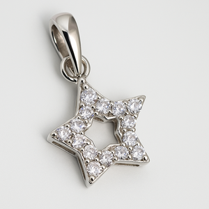 Pendentif étoile minimaliste en gros, bijoux Rhaya, argent sterling fin plaqué rhodium, zircon, breloques pour femmes, cadeau - Product Image 3