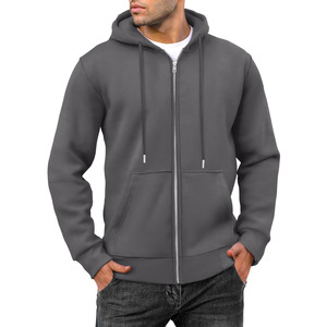 Sudaderas con capucha en blanco personalizadas Impresión de logotipo personalizado Sudaderas lisas de alta calidad 1 Básico Algodón mezclado Fleece Zip up Hombres Sudaderas con capucha - Product Image 6