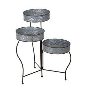Ensemble de 3 tables rondes en métal pour plantes, supports de décoration de jardin extérieur, présentoirs pour jardinières, exportateur en gros mondial - Product Image 1
