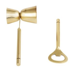 Gold Metal <b>Bar</b> <b>Tool</b> Set with Wooden Stand for Home, <b>Bars</b>, Traveling and Outdoor Parties - Product Image 3