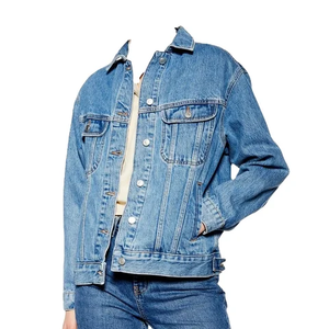 Veste en jean de coton délavé personnalisée de haute qualité pour femmes tenue décontractée vintage avec bouton avant manteau tricoté traité - Product Image 6
