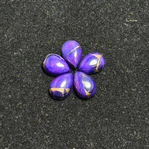 AAA + tamaño personalizado de alta calidad 7X10MM forma de pera cobre púrpura Natural Kingman turquesa cabujón joyería de piedras preciosas sueltas - Product Image 2