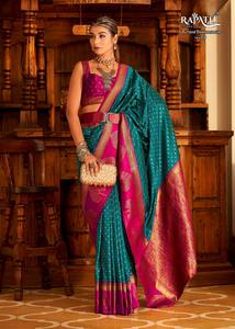 El último diseñador Soft Banarasi Silk Copper Zari Weaving Border Saree de Fab Zone - Product Image 3