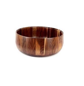 Tazón de ensalada y fruta de madera de acacia pulida al por mayor, tazón de madera decorativo ecológico para fiestas - Product Image 6