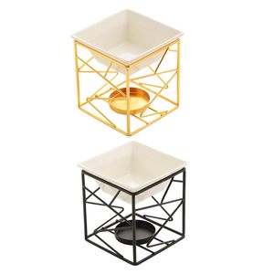 This <b>oil</b> <b>burner</b> a metal warmer with a ceramic bowl is a home decor item and an aromatherapy <b>fragrance</b> diffuser - Product Image 3