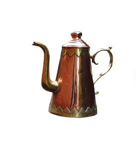 กาต้มน้ำชาทองแดงโทนคู่พร้อมด้ามจับหุ้มฉนวนอุปกรณ์สำหรับดื่มดีไซน์ลายนูนเกรดพรีเมี่ยม - Product Image 3