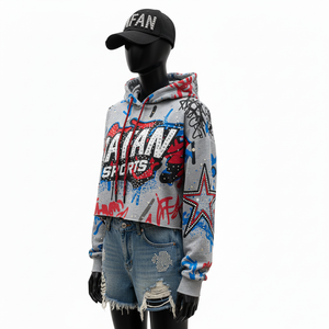 Sudadera con Capucha Sublimada para Mujer, Poliéster de Alta Calidad, Felpa de 280 GSM, Tejido Suave, Estampado Gráfico Completo, Logotipo Personalizado, Sudaderas Básicas - Product Image 4