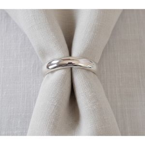 Anneaux de serviette modernes en acier inoxydable, élégants porte-serviettes en métal argenté pour la décoration de table, finition polie, accessoires pour serviettes - Product Image 2