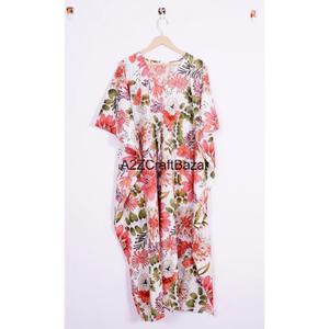 Vestido Midi Ajustado de Algodón 100% con Cuello en V y Manga Corta, Estampado Floral con Volantes, Ajuste Regular Formal, Transpirable, Ecológico, Cintura Natural - Product Image 6